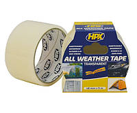 Клейка стрічка HPX ALL WEATHER TAPE для ремонту скла та пластику, 48 мм x 5 м, 180 мкм, прозорий