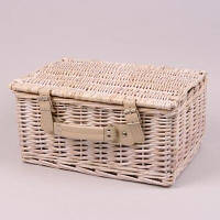 Кошик для пікніка бежевий з набором посуду на 2 персони