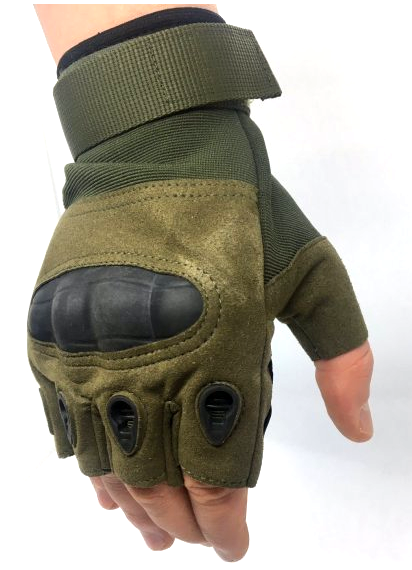 Тактичні рукавиці без пальців Combat ХL олива