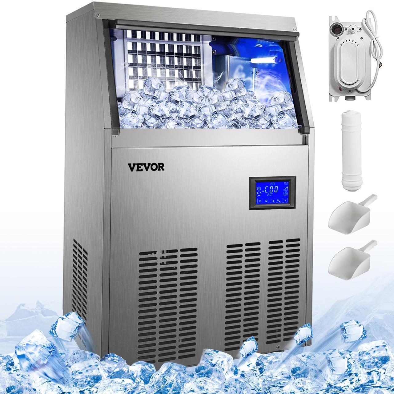 Купить EVOR Commercial 50kg Ice Maker 220V Ice Cube Maker Commercial Stainless Steel Ice Maker