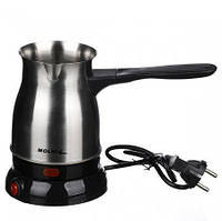 Турка електрична МОЛНІЯ 500 мл неіржавка сталь 800 Ватів, домашня побутова електро турка Електрокавоварка