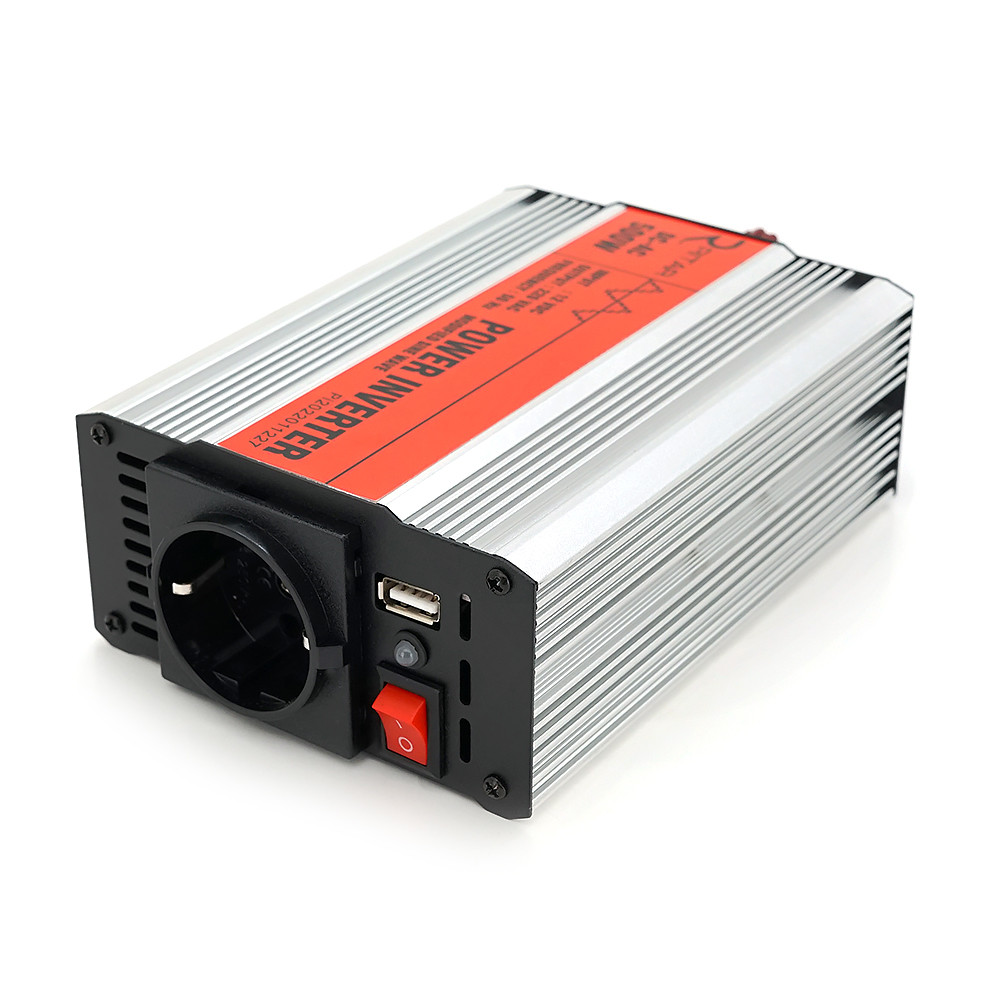 Інвертор напруги RITAR RSX-500, 12V/220V, 500 W з апроксимованою синусоїдою, 1xShuko, 1xUSB, клемні