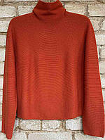 1, Теплый свитер в рубчик из смесовой овечьей шерсти размер XS-S Uniqlo