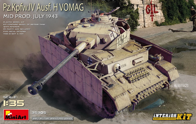 Пластикова модель 1/35 MiniArt 35305 німецький танк Pz.Kpfw.IV Ausf. H середина виробництва з інтерєром