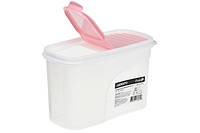 Контейнер для сыпучих продуктов Ardesto Fresh рожевий с клапаном 1,2л пластик (AR1212PP)