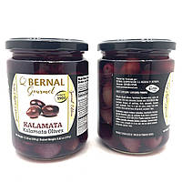 Оливки чорні сорту Каламата з кісточками, без глютену. Bernal Gourmet Kalamata (Іспанія) Вага: 436г
