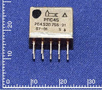 РПС45 РС4.520.755-21 Реле. Напряжение питания обмотки - 12 В.