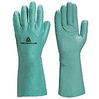 Защитные перчатки нитриловые с хлопковым напылением Delta Plus VE802VE р.10 Зеленые