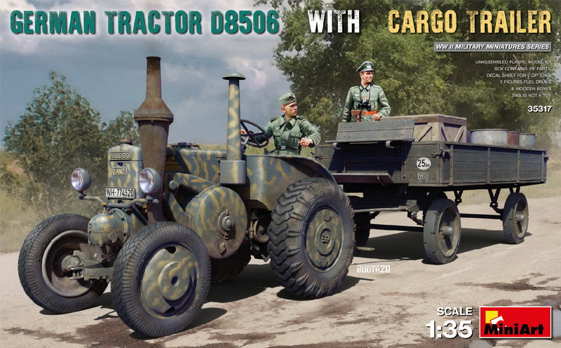 Пластикова модель 1/35 MiniArt 35317 німецький трактор Д8506 з вантажним причепом