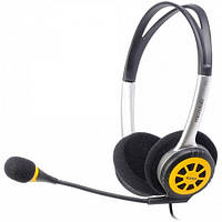 Наушники с микрофоном Microlab K250 2м 108дБ 2х3.5mm black-yellow