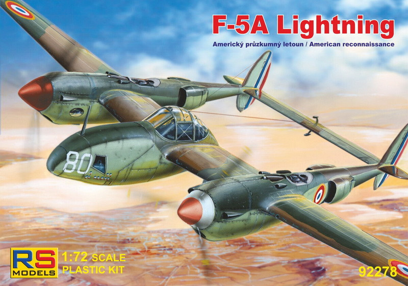 Пластикова модель 1/72 RS models 92278 американський розвідувальний літак Lockheed F-5A Lightning