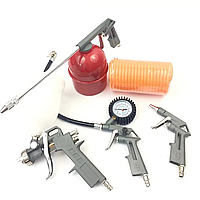 Пневматический покрасочный набор LEX с краскопультом 5 сменных пистолетов