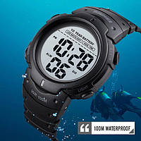 Часы мужские наручные кварцево-электронные Skmei Neon 10 Bar Blac тактические водостойкие спортивные парню MS