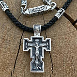 Православний хрест на шовковому шнурку, фото 2