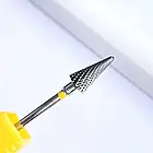 Фреза твердосплавна "Конус" з жовтою насічкою / Твердосплавна насадка на фрезер для манікюру та педикюру, фото 6