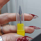 Фреза твердосплавна "Конус" з жовтою насічкою / Твердосплавна насадка на фрезер для манікюру та педикюру, фото 8