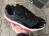 Кросівки чоловічі Air Jordan 11 Retro Low CMFT Black Red, фото 3