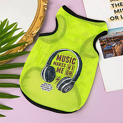 Сітчаста майка для собак Pet Style "Навушники" Зелена XS