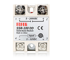 Твердотільне реле однофазне SSR-100 DD 100 А вихід DC 12-200В
