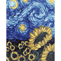 Картина за номерами Соняшники у стилі Ван Гога розміром 40х50 см (DY271) melmil