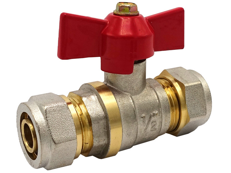 Кран шаровый под обжим для металлопластиковых труб 20 х 20 ECO (ID ...