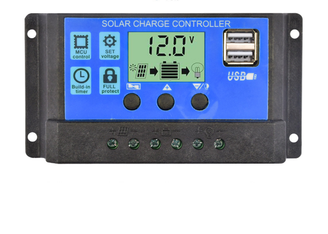 Контролер заряду акумулятора для сонячних панелей PWM 12/24 В 30 А автоматичний