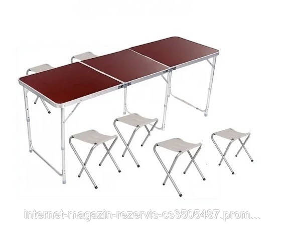 Стол Раскладной Туристический + 6 Стула RAINBERG на Природу на 6-8 ...