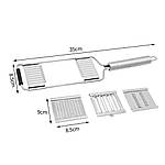 Універсальна тертка металева (KG-4808) з ручкою 3 насадки Сіра, фото 5