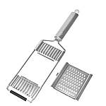 Універсальна тертка металева (KG-4808) з ручкою 3 насадки Сіра, фото 3