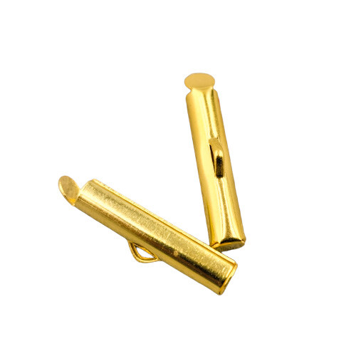 Затискач-кінцівик Finding Циліндр слайдер 3.2 мм Золотистий 20 мм x 6 мм
