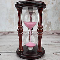 Песочные часы Сувенир Для декора Деревянные, Розовый песок (Оригиналные фото)