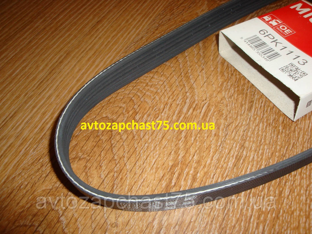 Ремінь генератора ваз 2170, 2171, 2172, 2112 з гур 6PK1113, Audi A3, Citoen Berlingo, Jumpy (Gates), фото 1