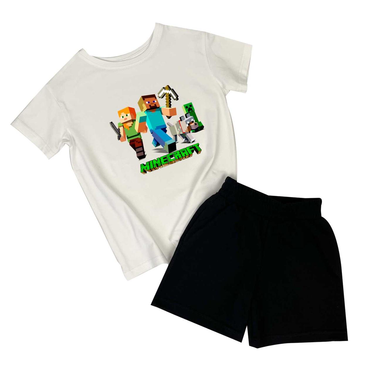 Купить Minecraft Летний костюм Майнкрафт детский футболка шорты для ...