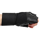 Рукавиці для фітнесу та воркаута рукавички спортивні шкіряні Zelart Hard Touch 9527 розмір L Black, фото 5