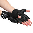 Рукавиці для фітнесу та воркаута рукавички спортивні шкіряні Zelart Hard Touch 9527 розмір L Black, фото 7