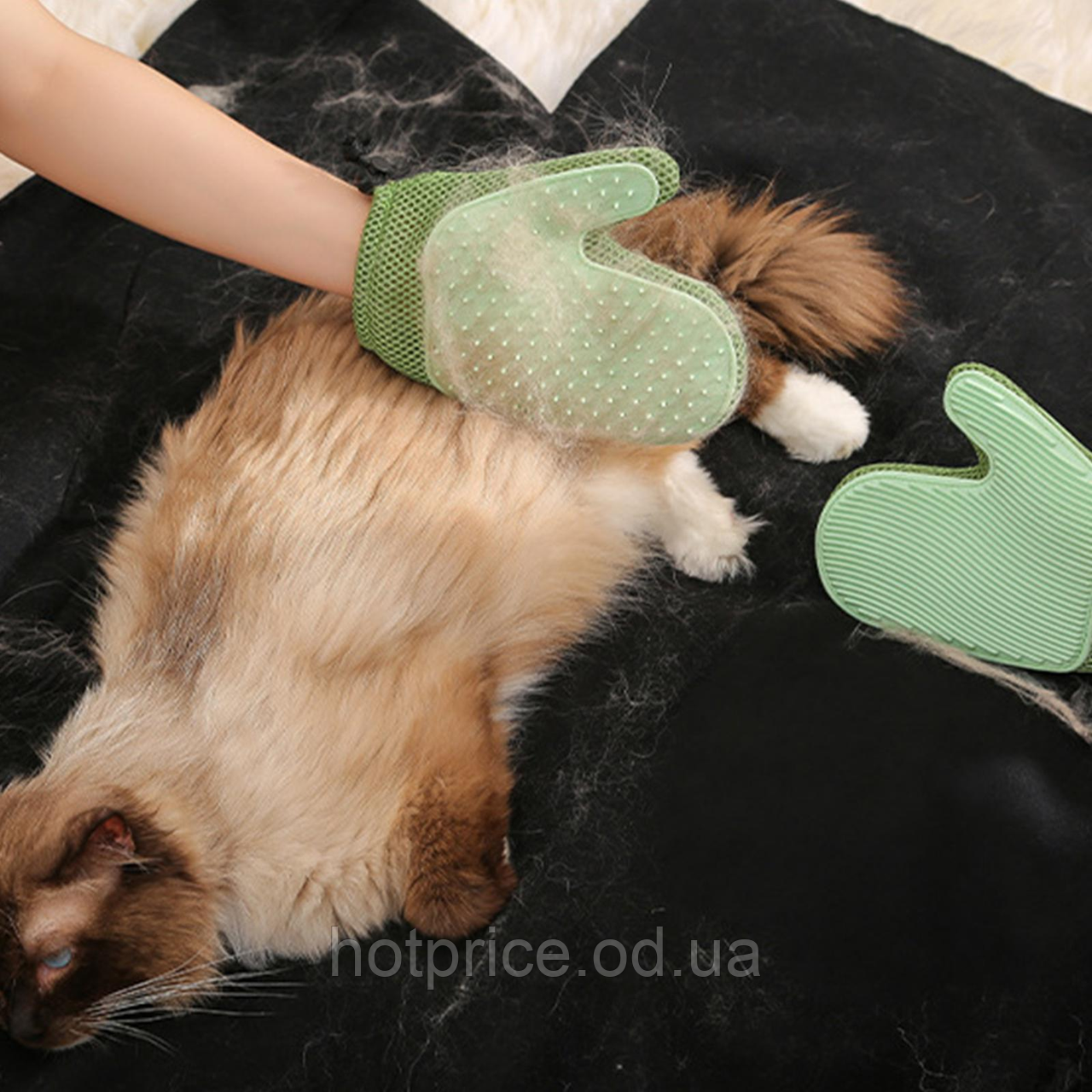 Перчатка массажная для удаления шерсти домашних животных с защитой от царапин [ОПТ] - фото 7 - id-p1824847789