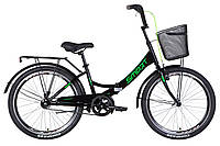 Складной велосипед с фонарем и багажником FORMULA SMART VBR 24" (черно-зеленый)