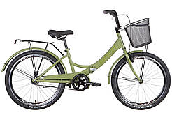 Складаний велосипед з кошиком і багажником FORMULA SMART VBR 24" (хакі)