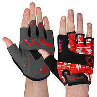 Перчатки для фитнеса перчатки спортивные Zelart Hard Touch 9523 размер S Red-Black-Grey