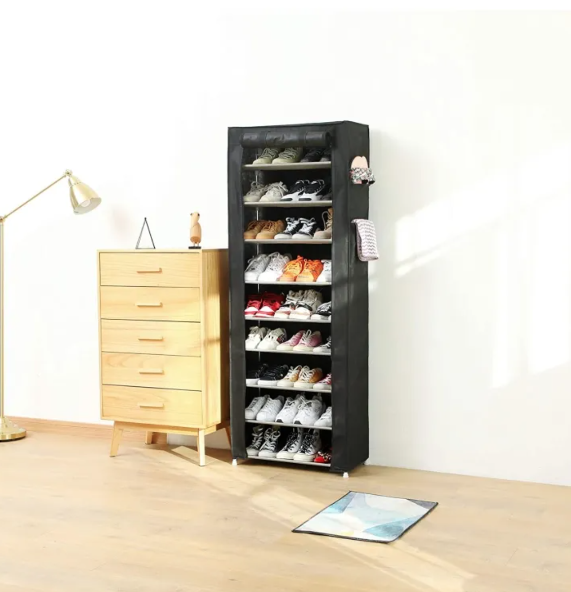 Шкаф-органайзер для обуви Compages Shoes Shelf T-1099 Полка-стеллаж для хранения обуви Черный - фото 3 - id-p1429430634
