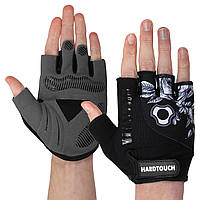 Перчатки для фитнеса перчатки спортивные Zelart Hard Touch 9524 размер S Black-Grey-White