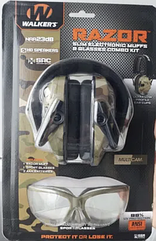 🎧Активні навушники Walkers Razor Multicam США + окуляри балістичні