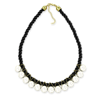 Ожерелье Жемчуг на черной нити, 45 см