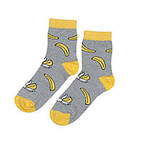 Хлопковые яркие носки с бананами Житомир (серый)