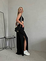Женские стильные брюки палаццо клеш с разрезами Ткань - креп жатка Размеры - 42-44 и 44-46