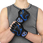 Рукавиці для фітнесу рукавички спортивні Zelart Hard Touch 9532 розмір S Black-Blue, фото 8