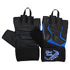Рукавиці для фітнесу рукавички спортивні Zelart Hard Touch 9532 розмір S Black-Blue, фото 5