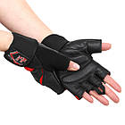 Рукавиці для фітнесу рукавички спортивні Zelart Hard Touch 9532 розмір S Black-Red, фото 3