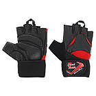 Рукавиці для фітнесу рукавички спортивні Zelart Hard Touch 9532 розмір S Black-Red, фото 8