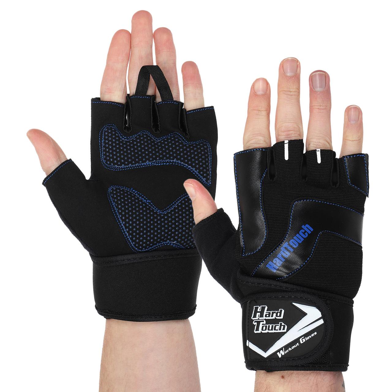 Рукавиці для фітнесу рукавички спортивні Zelart Hard Touch 9528 розмір XL Black